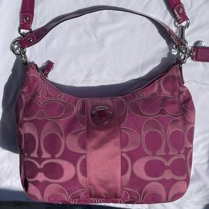 Coach pink Signature Sateen Shoulder Bag